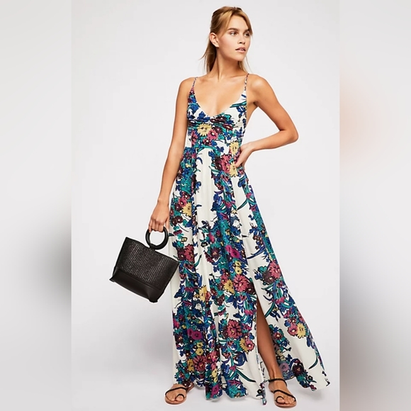 Free People Dresses & Skirts - Free People Through the Vine Maxi Dress Size S Floral Boho Chic